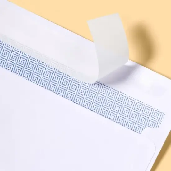 Press and Seal Security Envelopes 4" x 9.5" White - up&up&trade; image {1}