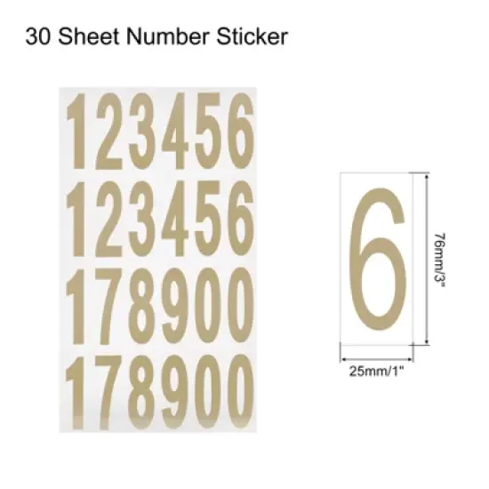 Unique Bargains Office Warehouse Self-Adhesive 12345178900 Mailbox Number Stickers 30 Sheets image {1}
