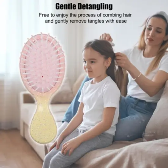 Unique Bargains Mini Colorful Gradient Paddle Hair Brush 1 Pc image {1}