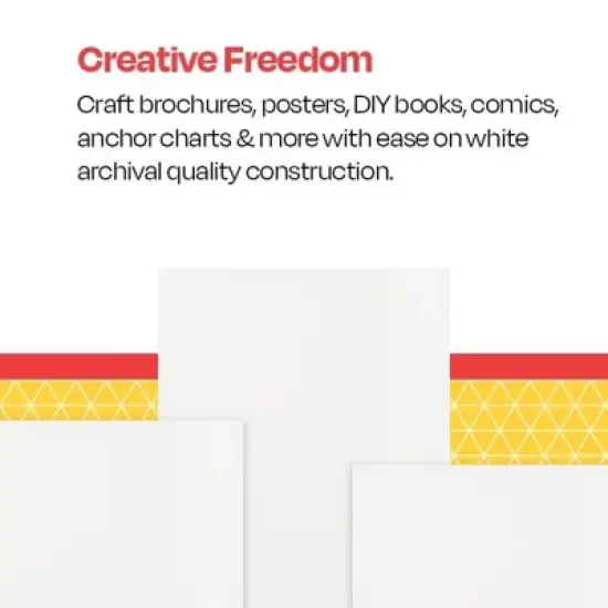 School Smart Folding Bristol Board, 12 x 18 Inches, White, Pack of 100 image {2}