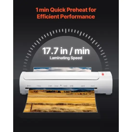 VEVOR Laminator Machine, Cold and Hot Laminator for Max A3 Paper Size, 1 min Quick Warm Thermal Laminator, 3-5 mil Thickness, White + Grey image {4}