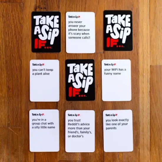 Take a Sip If Party Card Game: Creative Thinking, Instructions, 2+ Players, DSS Games image {2}