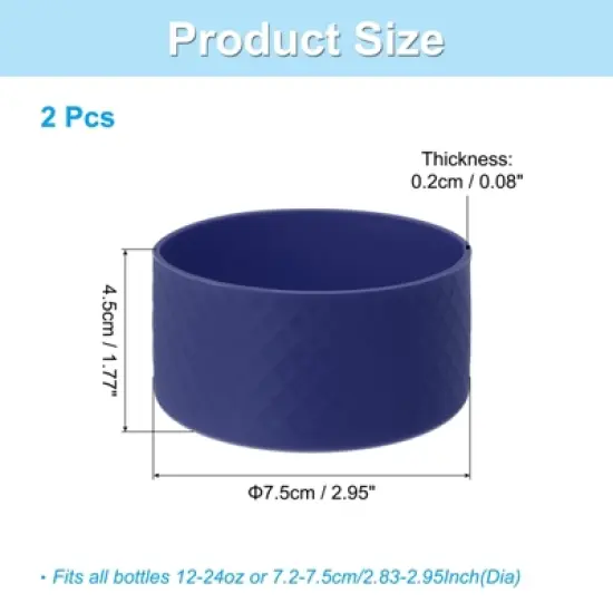 Unique Bargains Silicone Anti-Slip Protective Reusable Water Bottle Boot 2 Pcs image {1}