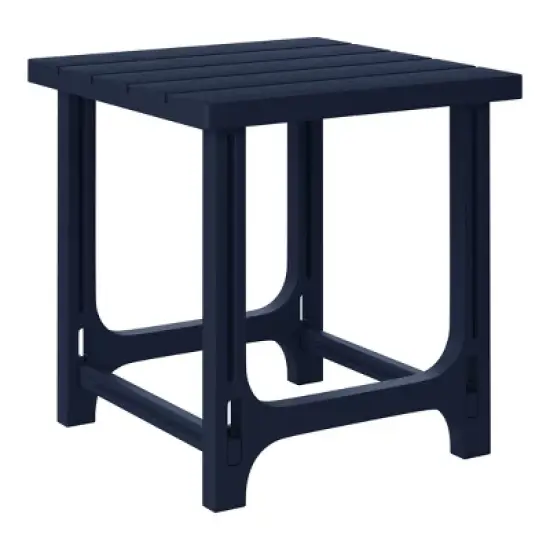 WestinTrends Azura 2-Piece HDPE Plastic Adirondack Patio Chair With 18" Side Table Set, Navy Blue image {8}
