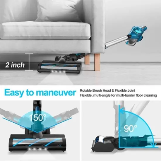 INSE S63 Cordless Vacuum with 2 Batteries 28Kpa Powerful Suction image {4}