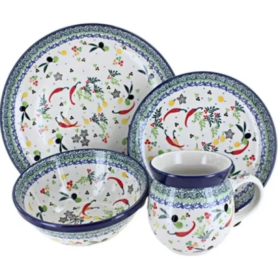 Blue Rose Polish Pottery Ceramika Artystyczna Dinnerware (4 PC) image {2}