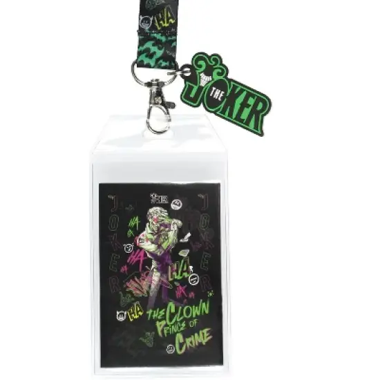 DC Comics Batman The Joker Clown Prince Of Crime Lanyard ID Badge Holder image {1}