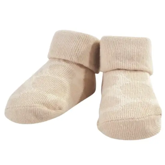 Hudson Baby Infant Cotton Bib and Sock Set 5pk, Giraffe, One Size image {4}