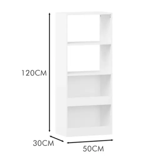 TopComfy Decorative Bookshelf Kids Bookcase with Vertical Shelves for Montessori Bedroom Space, White, 19.7"*11.8"*47.2" image {2}