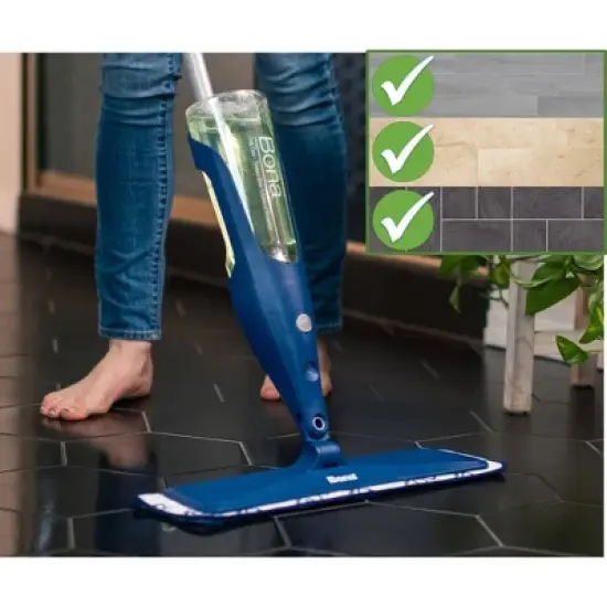 Bona Floor Mop Starter Kit - 1 Spray Mop, 1 Reusable Microfiber Pad, 1 Refillable Multi Surface Floor Cleaner Liquid image {4}