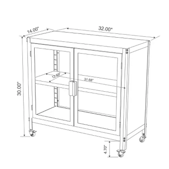 2 Door Metal Rolling Locker Storage Cabinet - Room Essentials&trade; image {7}
