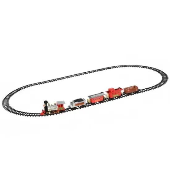 Qaba Sounds & Lights Christmas Tree Train Set for Under the Tree with Large Tracks, North Pole Express Train Set Holiday Toy for Kids, Christmas Gift image {3}