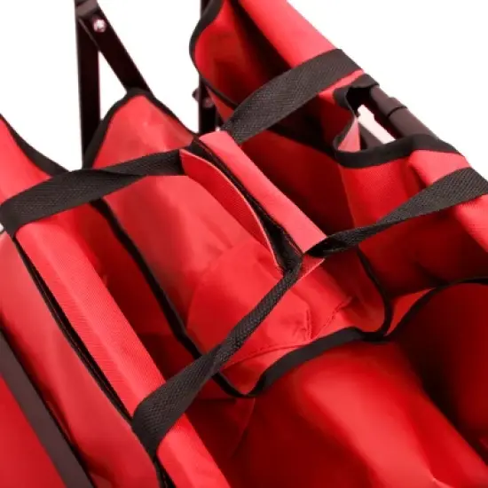 DOMETOUR Folding Wagon Garden Shopping Beach Cart (Red) image {10}