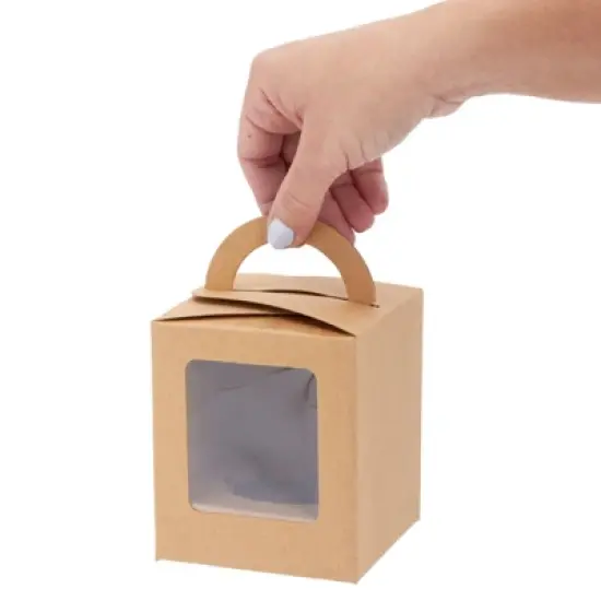 Juvale Single Cupcake Boxes with Inserts, Individual Disposable Kraft Paper Containers for Pastry, Dessert (3.7 x 4.2 x 3.7 In, 50 Pack) image {6}