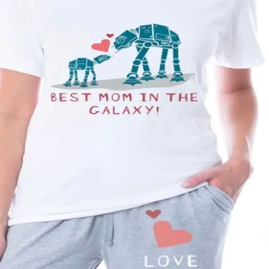 Star Wars Womens' Mother's Day Best Mom In The Galaxy Sleep Pajama Set Multicolored image {2}