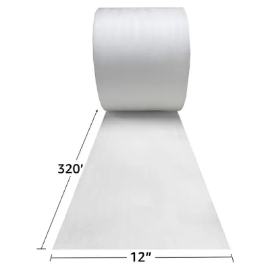 UOFFICE Foam Wrap Roll 320' x 12" wide 1/16 thick Packaging Cushion image {4}