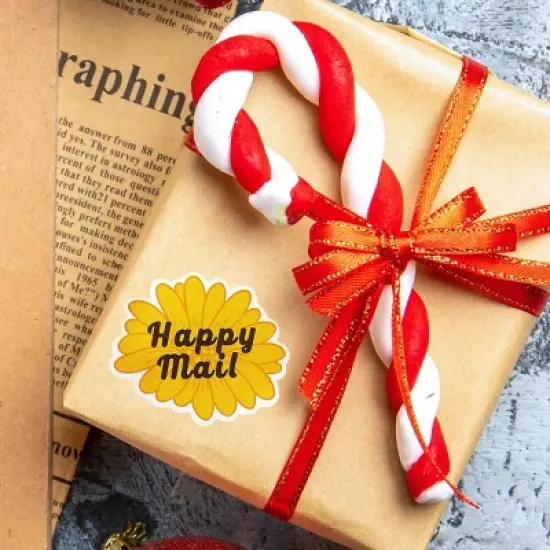 Wrapables Happy Mail Floral Small Business Thank You Stickers Roll, Sealing Stickers and Labels for Boxes, Envelopes, Bags and Packages (500pcs) image {3}