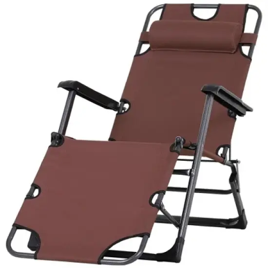 Resenkos Lounge Chair Outdoor, Patio Lounge Chair,Folding Chaise Lounge Chair for Outside, 2-in-1 Tanning Chair with Pillow & Pocket, Red image {13}
