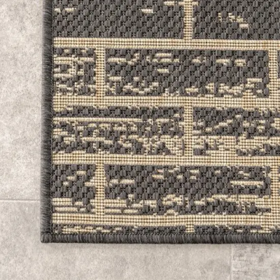 nuLOOM Justina Abstract Brick Indoor and Outdoor Patio Area Rug image {4}
