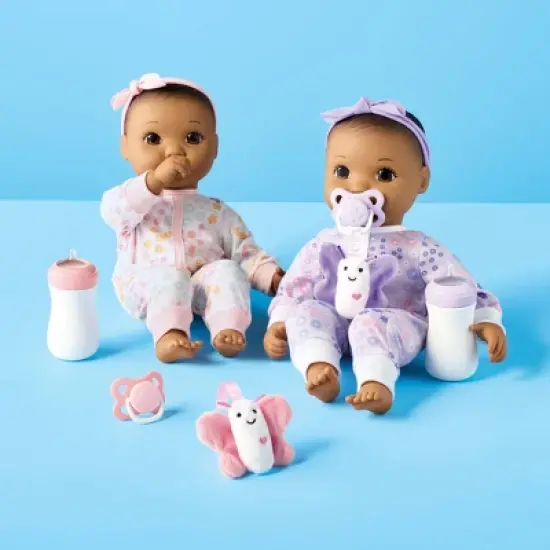 14" Girl Twin Baby Dolls - Gigglescape&trade; image {1}