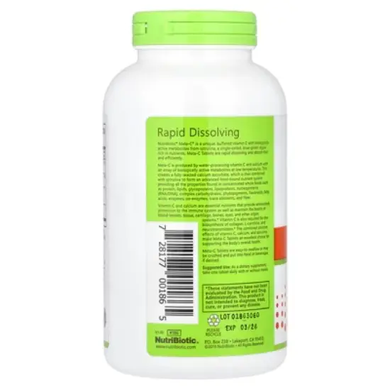 NutriBiotic Immunity,  Meta-C&reg; , 250 Vegan Tablets image {2}