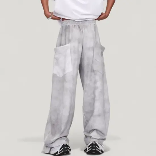 Anna-Kaci Active Men's Wide Leg Drawstring Pants with Relaxed Fit and Side Pockets image {2}