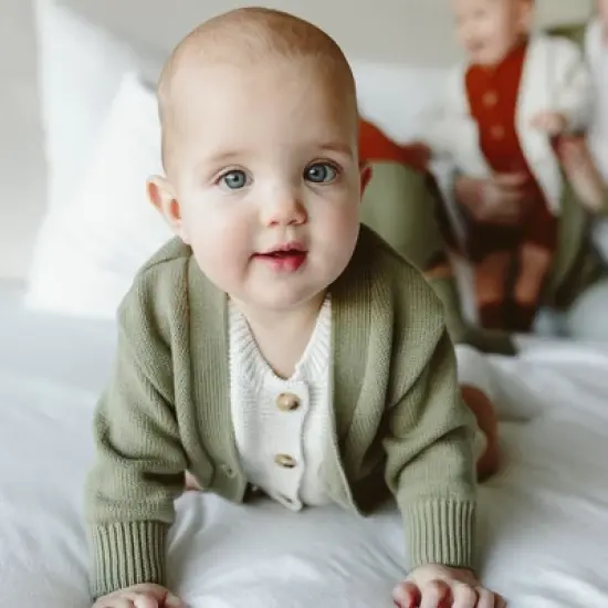 Goumikids Organic Cotton Knit Button-Up Cardigan image {5}