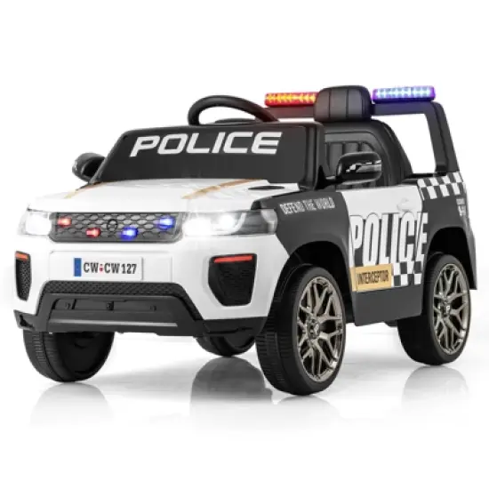 Infans Kids Ride on Police Car 12V 7A Battery Powered Cop Car w/ Remote Control image {9}