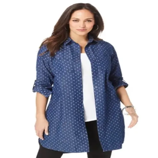 Jessica London Women&rsquo;s Plus Size Denim Mega Tunic image {4}
