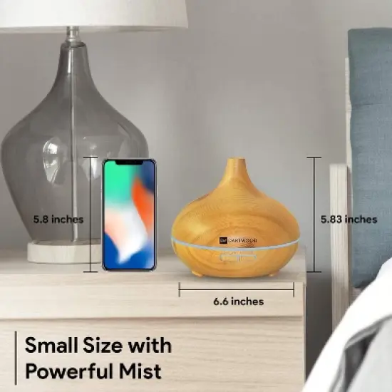 Dartwood Premium Ultrasonic Aroma Diffuser and Humidifier - Essential Oil and Mist Vaporizer with 7 LED Lighting Modes & 4 Timers (300ml) image {3}