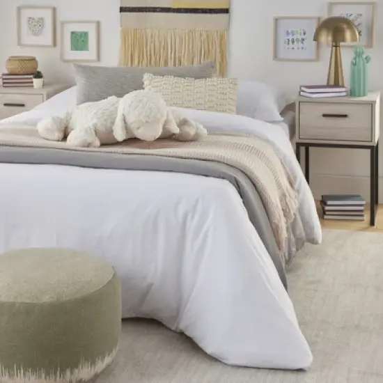 Mina Victory Plush Lines Foldable Lamb Stuffed Animal 18" x 22" Ivory Indoor Throw Pillow image {2}