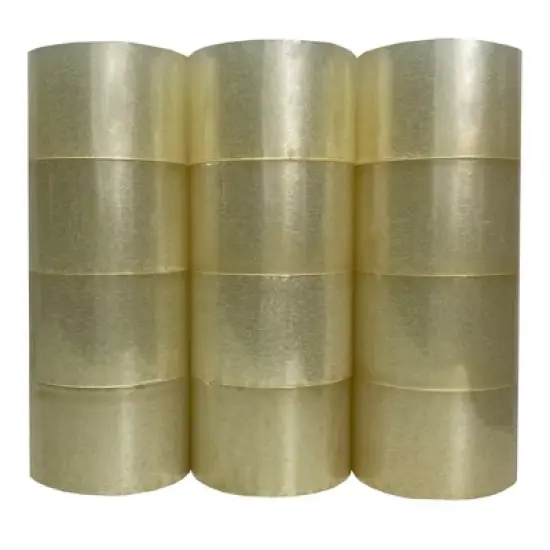 UOFFICE 2" x 110Yds, 1.9 Mil, 12 Rls/Pack, Clear Acrylic Packing Tape image {3}