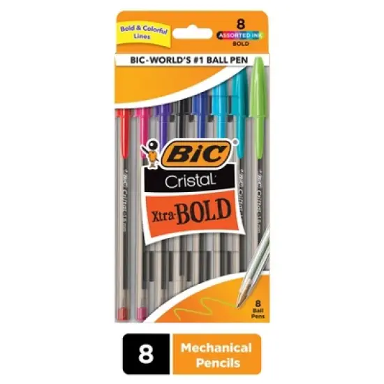 BIC&reg; Cristal Xtra Bold Fashion Bold Point (1.6mm) 8 Per Pack, 6 Packs image {2}