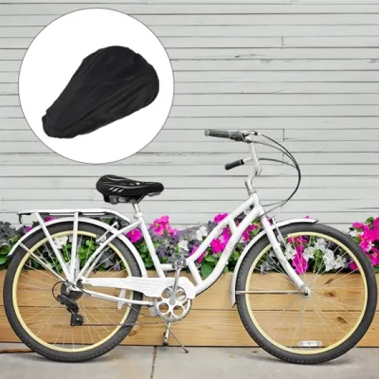 Unique Bargains Bike Bicycle Saddle Seat Cover Comfort Pad Padded Soft Printed Silicone with Waterproof Cover image {2}