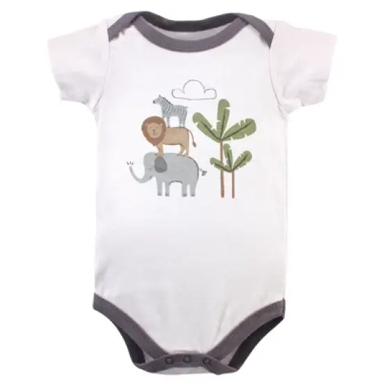 Hudson Baby Infant Boy Cotton Bodysuits, Safari Life image {3}