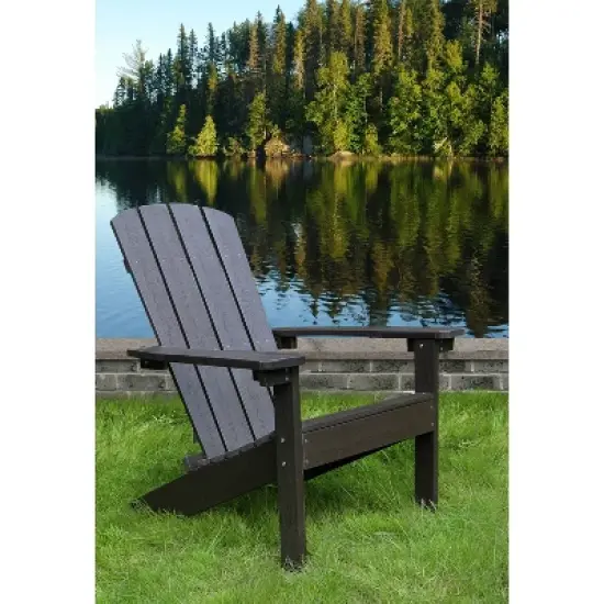 Lakeside Faux Wood Adirondack Outdoor Portable Chair - Merry Products: image {2}