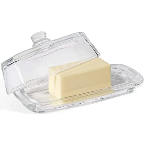 Bezrat Lead-Free Crystal Covered Modern French Butter Dish image {4}