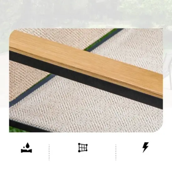 Captiva Designs 9pc Outdoor Dining Set with Rectangle Table and Beige Aluminium Textilene Chairs image {6}