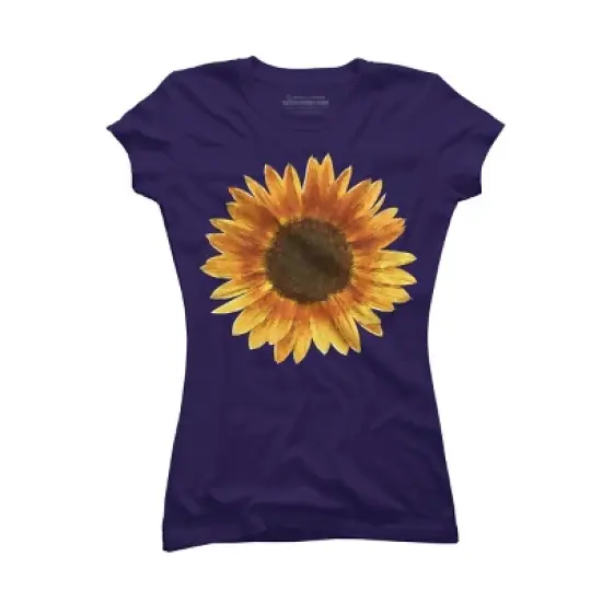 Junior's Design By Humans Sunflower By Maryedenoa T-Shirt image {9}