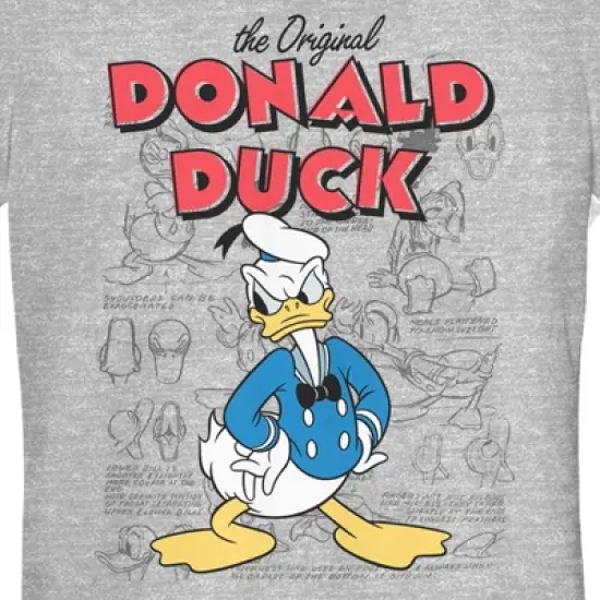 Junior's Mickey & Friends Donald Duck Original Art T-Shirt image {1}