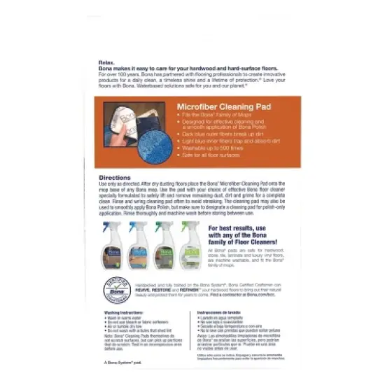 Bona Cleaning Products Reusable Mop Refill Multi Surface Microfiber Cleaning & Mopping Pads Value Pack - Unscented - 3ct image {11}