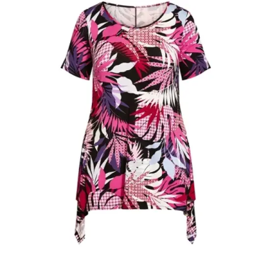 Women's Plus Size Ayla Mesh Sleeve Tunic - black | AVENUE image {3}