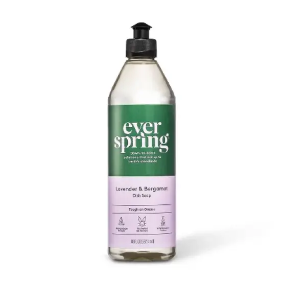 Lavender & Bergamot Liquid Dish Soap - 18 fl oz - Everspring&trade; image {3}