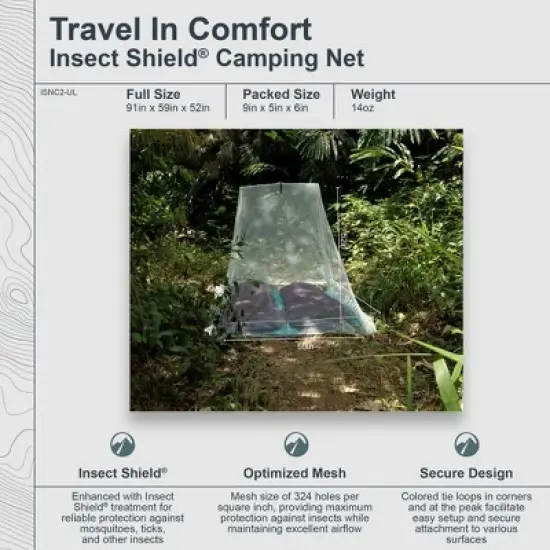COCOON - Premium - Insect Shield&reg; Ultralight Camping Net - Light Green - Double image {2}