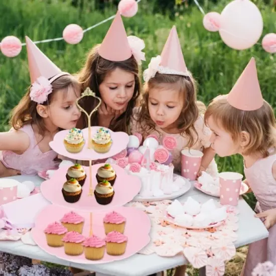 Unique Bargains Petal-shaped 3-Layer  Cake Display Holder with Tiered Serving Tray for Pastries Donuts and Fruits image {5}