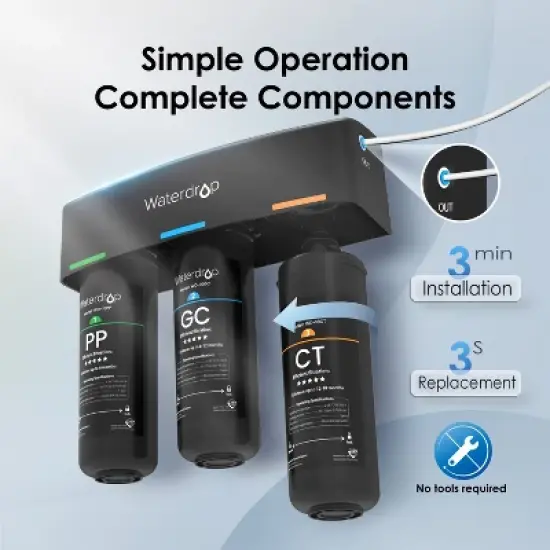 Waterdrop TSB 8 Layer High Capacity Under Sink Water Filter image {7}