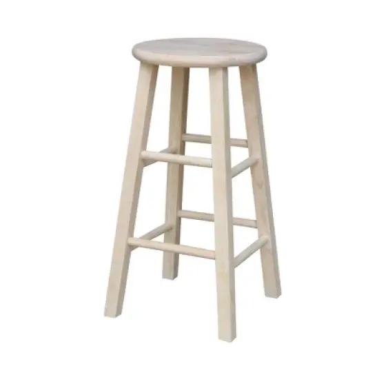 Round Top Barstool Unfinished - International Concepts image {5}