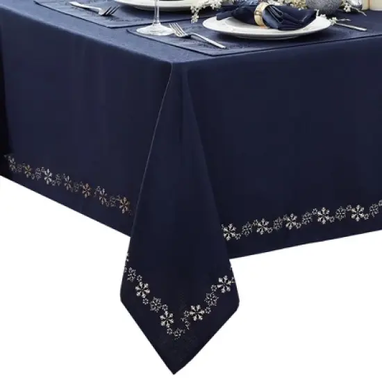 Elrene Snowflake Laser Cut Tablecloth - Elrene Home Fashions image {3}