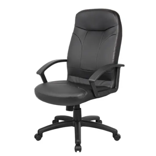 High Back Leatherplus Chair Black - Boss Office Products image {6}