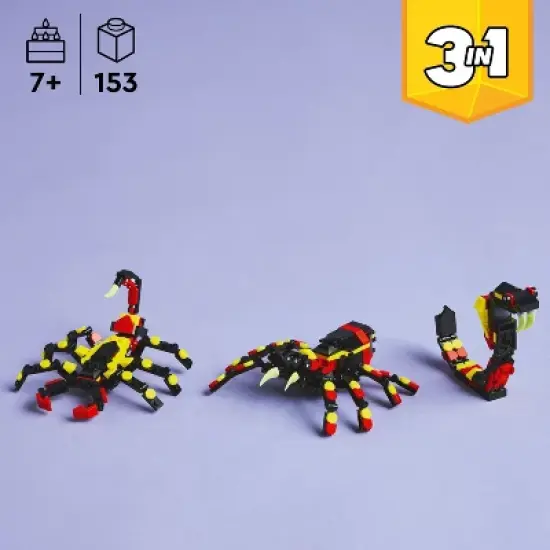 LEGO Creator 3 in 1 Wild Animals Surprising Spider Building Toy with 3 Options Scorpion or Snake 31159 image {1}